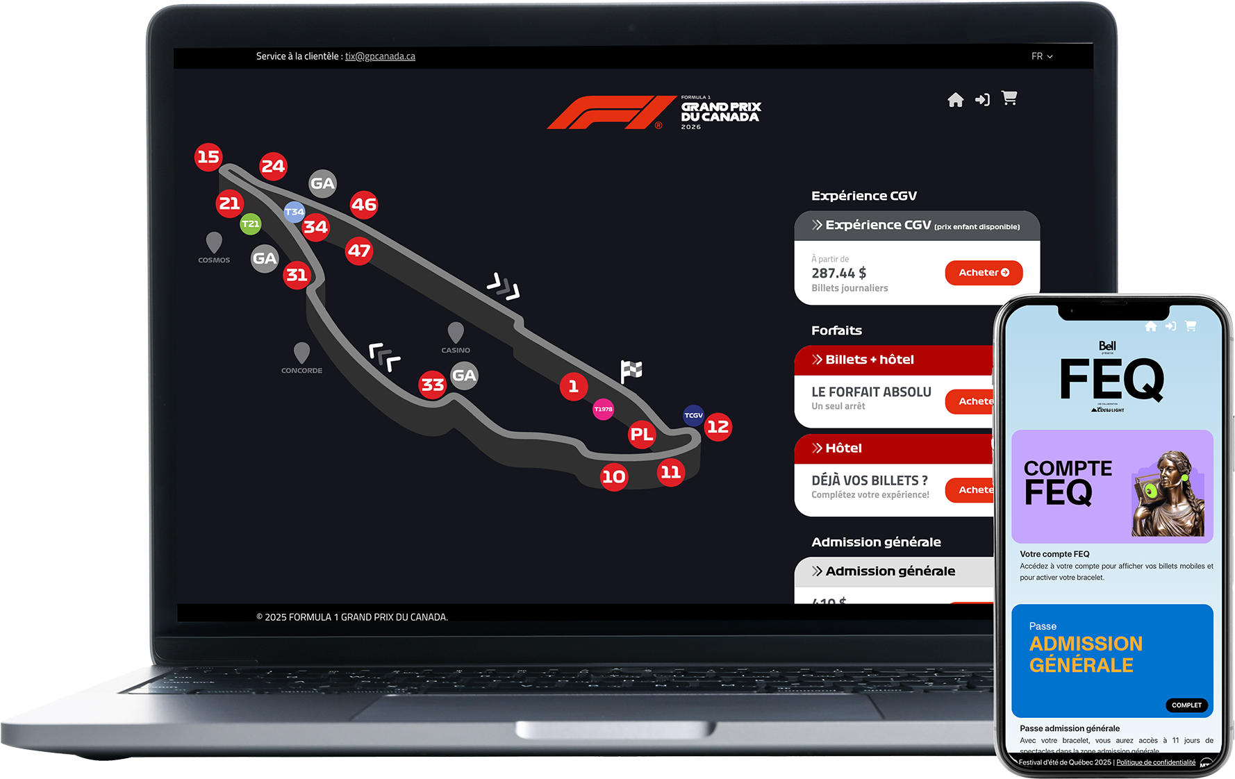 Billetterie intégrée